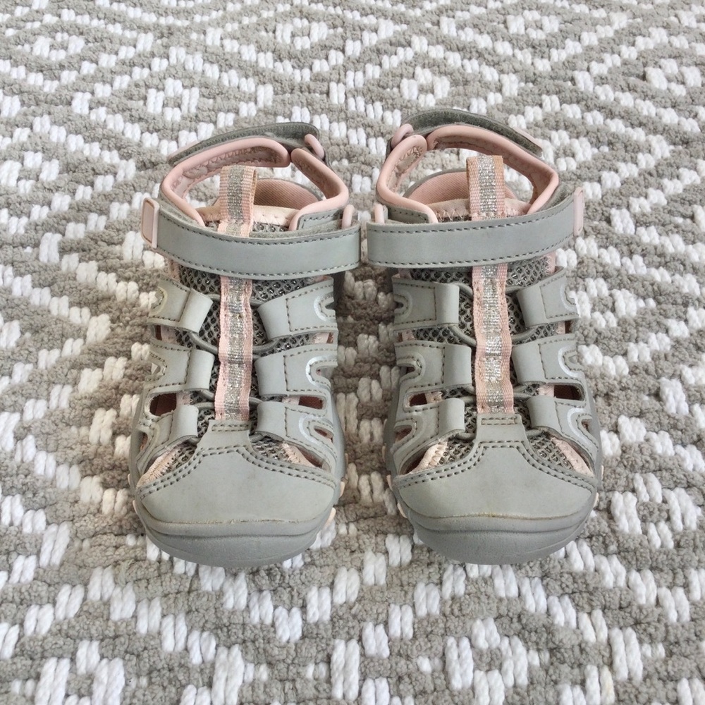 Light Grey and Pink Sport Sandals